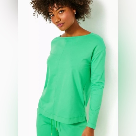 Lilly Pulitzer Kareesa Long Sleeve Top XL NWT Spearmint - Picture 1 of 3
